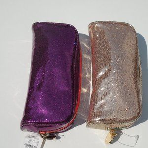 2 Deux Lux Cosmetic Bag! New! Purple and Gold!